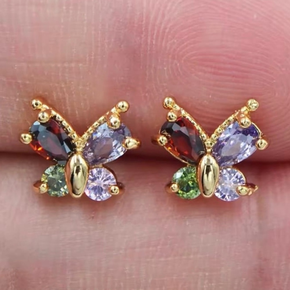 NEW! Dainty Colorful Butterfly Stud Earrings